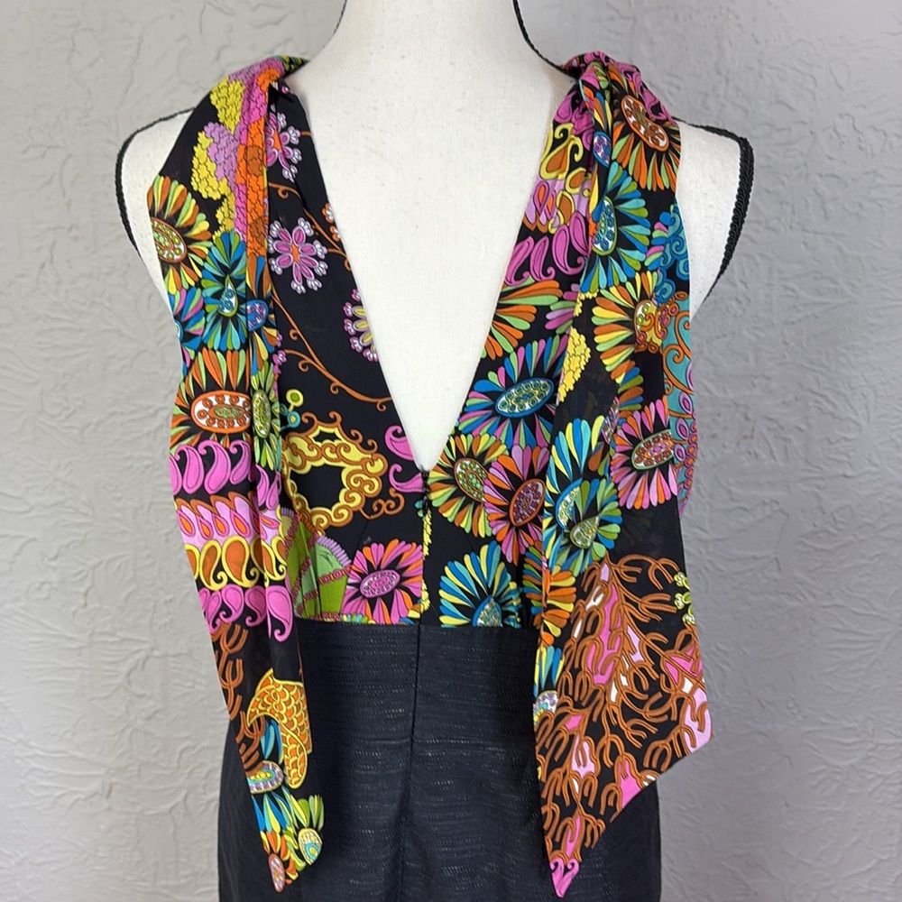 Trina Turk Diba Scarf Print Halter Sheath Dress - Picture 10 of 12